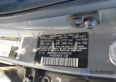 2020 Hyundai Venue Sel из США, поврежденный, VIN KMHRC8A37LU034533